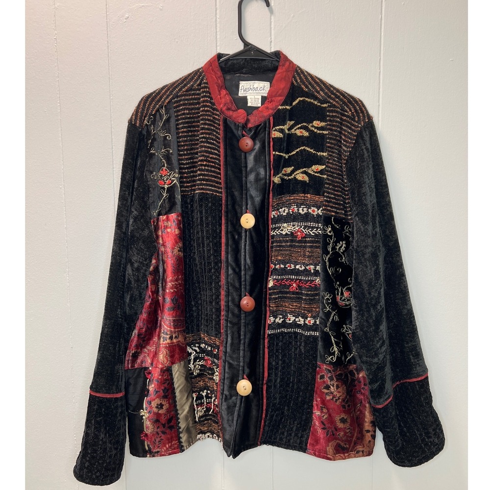Flashback Velvet Patchwork Jacket Embroidered But… - image 2